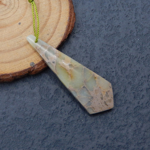 Natural Jasper Pendant Bead 45x15x3mm, 3.1g