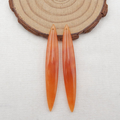 Paire de boucles d'oreilles Aventurine rouge nouveau design, pierre pour la fabrication de boucles d'oreilles, 50x8x4mm, 5.8g