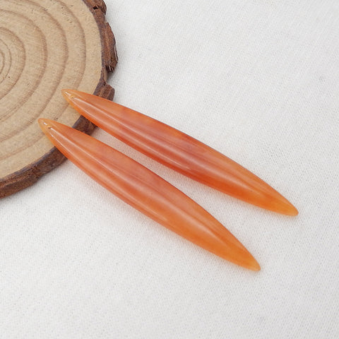 Paire de boucles d'oreilles Aventurine rouge nouveau design, pierre pour la fabrication de boucles d'oreilles, 50x8x4mm, 5.8g