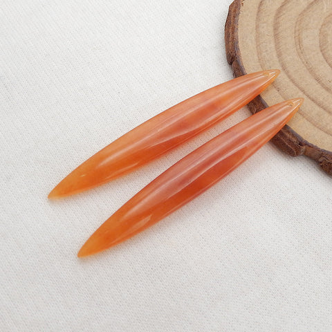 Paire de boucles d'oreilles Aventurine rouge nouveau design, pierre pour la fabrication de boucles d'oreilles, 50x8x4mm, 5.8g