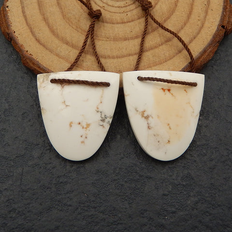 Boucles d'oreilles Howlite boucles d'oreilles pendantes, ensemble de bijoux en pierres précieuses, 22x21x5mm, 7.8g