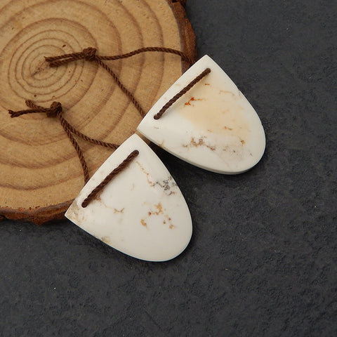 Boucles d'oreilles Howlite boucles d'oreilles pendantes, ensemble de bijoux en pierres précieuses, 22x21x5mm, 7.8g