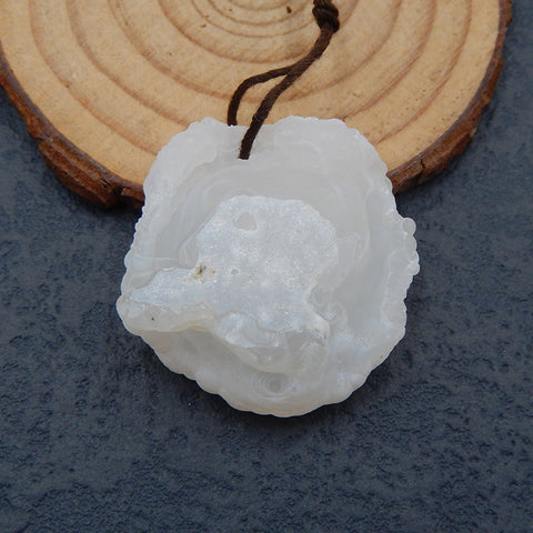 Natural Gobi Agate Pendant  Bead 34X32X13mm, 11.5g