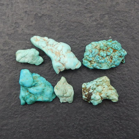 6 PCS Natural Turquoise Cabochon,29x15x7mm,14x8x6mm,11.7g