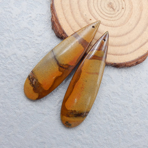 天然碧玉泪珠耳环一对,用于制作耳环的石头,50x15x5mm,10.5g