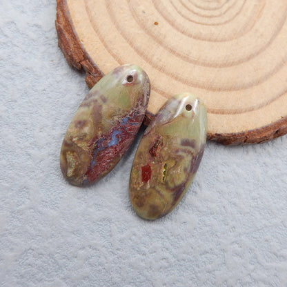 Natural Mushroom Jasper Earring Beads 25x12x3mm, 3.3g