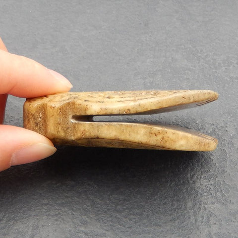 Natural Nephrite Jade Carved Cicada Pendant Bead,58x43x17mm, 60g