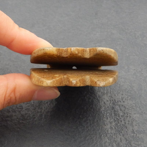 Natural Nephrite Jade Carved Cicada Pendant Bead,58x43x17mm, 60g