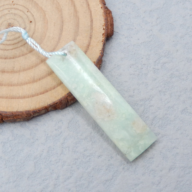 Natural Chrysoprase Pendant Bead 40x11x4mm, 4.3g