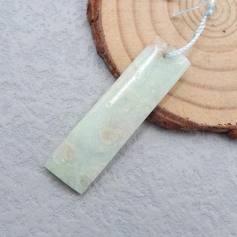Natural Chrysoprase Pendant Bead 40x11x4mm, 4.3g
