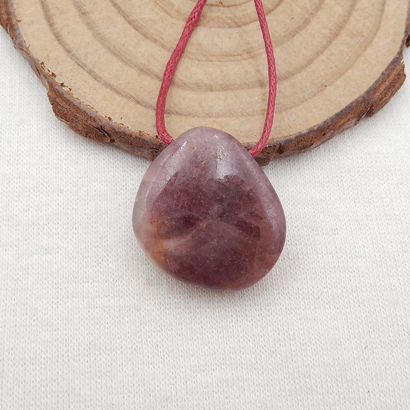 Natural Pink Tourmaline Pendant Bead 21x20x8mm, 6.9g
