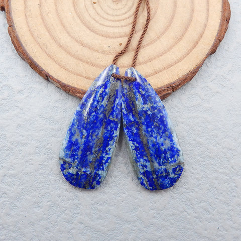 Natural Lapis Lazuli Earring Beads 35x15x4mm, 7.9g