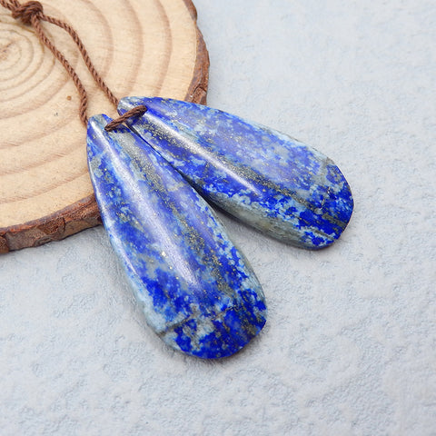 Natural Lapis Lazuli Earring Beads 35x15x4mm, 7.9g