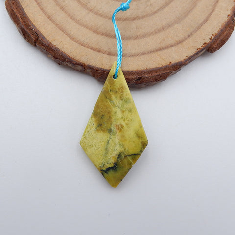 天然蛇纹石吊坠宝石吊珠,28x15x3mm,2.1g
