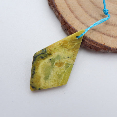 天然蛇纹石吊坠宝石吊珠,28x15x3mm,2.1g