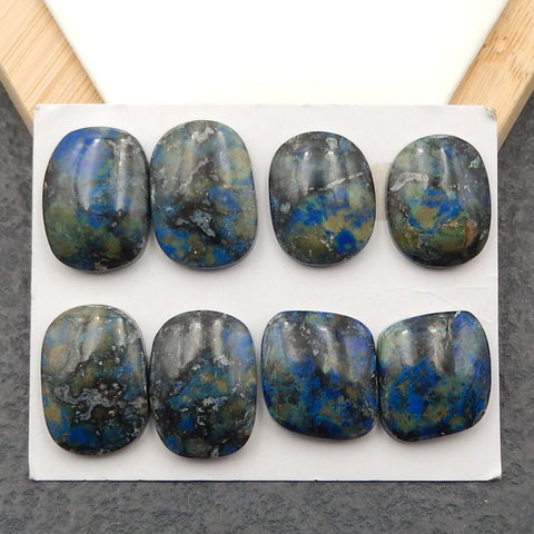 8 PCS Natural Chrysocolla Cabochons 23x9x4mm, 16x11x5mm, 11.0g