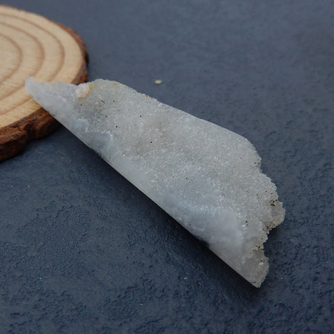 天然 Drusy 石英宝石标本吊坠珠,55x23x10mm,13.1g