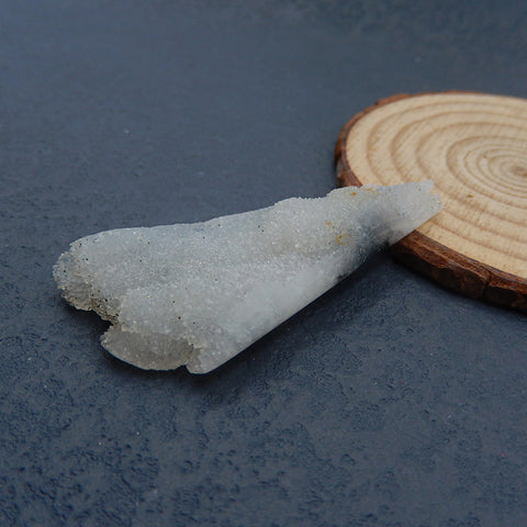 天然 Drusy 石英宝石标本吊坠珠,55x23x10mm,13.1g