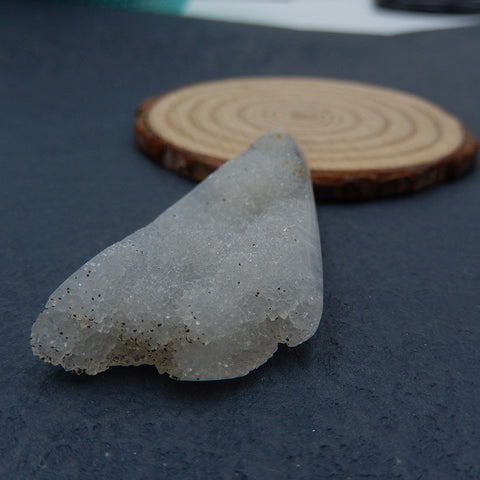 天然 Drusy 石英宝石标本吊坠珠,55x23x10mm,13.1g