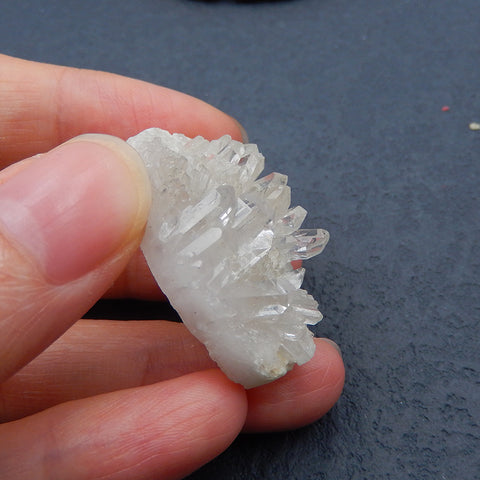 Natural Quartz Drusy Crystal Cabochon 32X26X12mm, 11.2g
