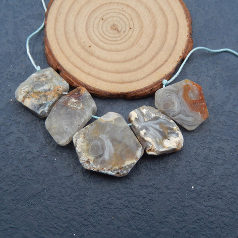 5 PCS Crystal Mineral Pendant beads, 24X25X9mm,20X13X6m, 21.2g