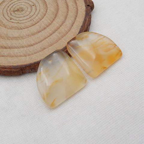 Paire de boucles d'oreilles naturelles en agate rouge, 18 x 18 x 3 mm, 5,1 g