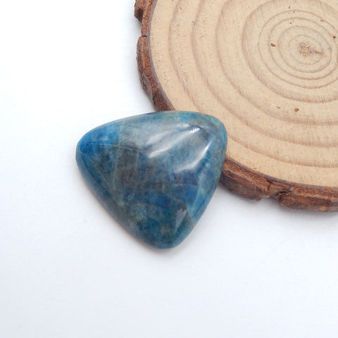 Natural Blue Apatite Crystal Cabochon 25x6mm, 6.8g