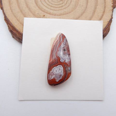 Cabochon de pierres précieuses d'agate de dentelle folle naturelle 25 x 11 x 5 mm, 2,16 g