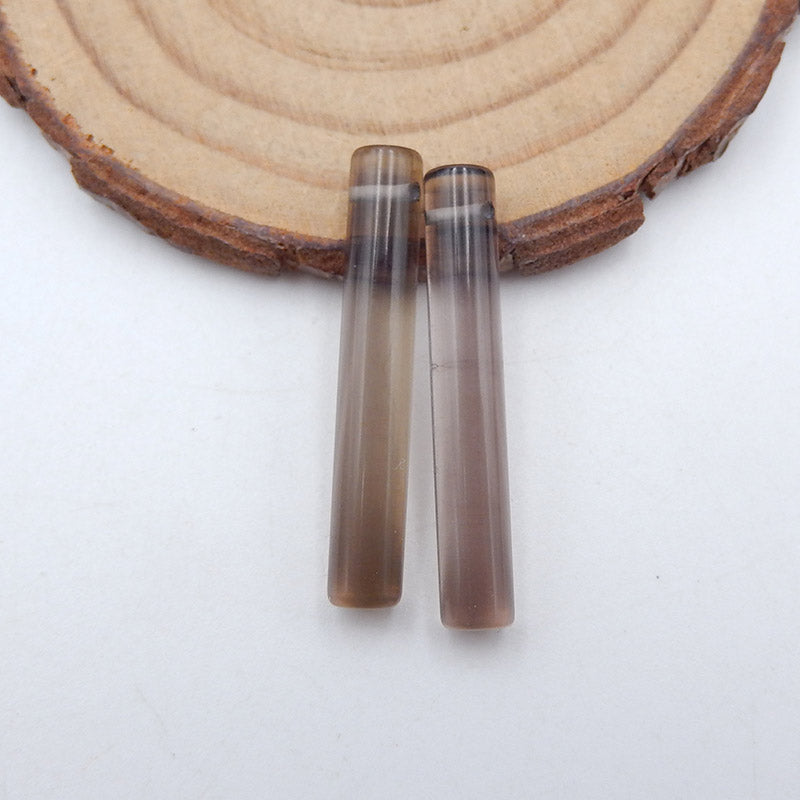 Natural Smoky Quartz Earring Beads 31X5mm, 3.5g