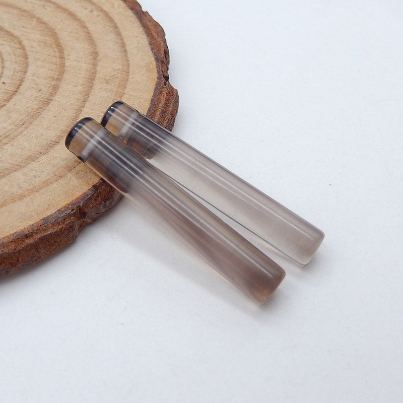 Natural Smoky Quartz Earring Beads 31X5mm, 3.5g