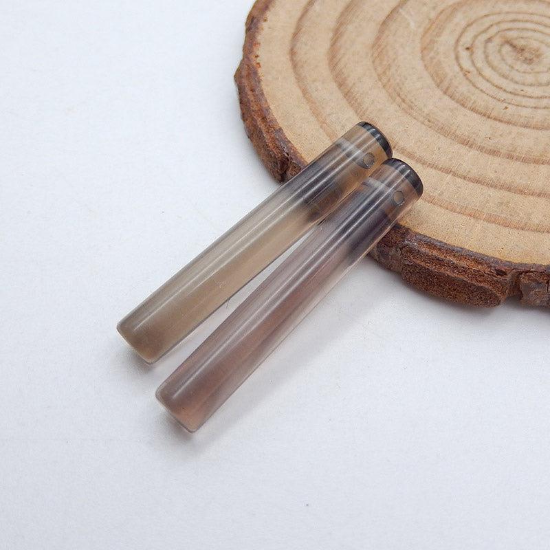 Natural Smoky Quartz Earring Beads 31X5mm, 3.5g