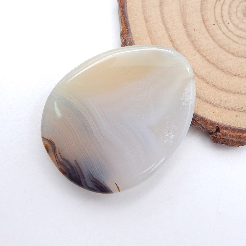 Natural Dendritic Agate Cabochon 37x29x7mm, 14.8g