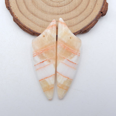 Natural Pork Jasper Earring Beads 48x15x4mm, 9.9g