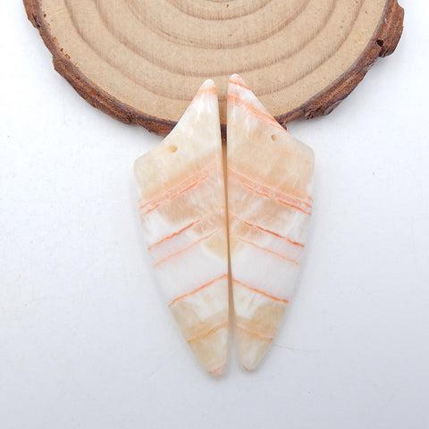 Natural Pork Jasper Earring Beads 48x15x4mm, 9.9g