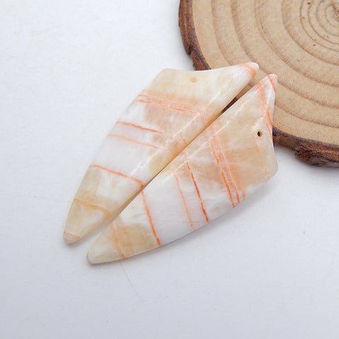 Natural Pork Jasper Earring Beads 48x15x4mm, 9.9g