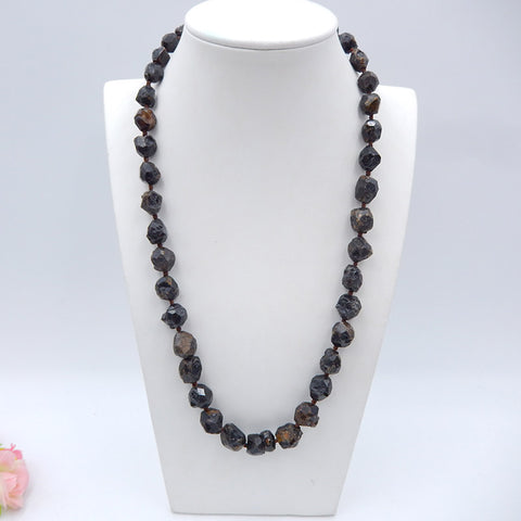 Raw Gemstone Necklaces, Ruby Gemstone Necklaces Necklace, 925 Silver Buckle Necklace, 20 inch, 75.9g