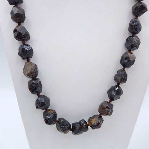 Raw Gemstone Necklaces, Ruby Gemstone Necklaces Necklace, 925 Silver Buckle Necklace, 20 inch, 75.9g