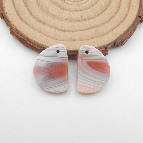 Paire de boucles d'oreilles en pierres précieuses d'agate rose naturelle, 19 x 3 x 3 mm, 3,5 g