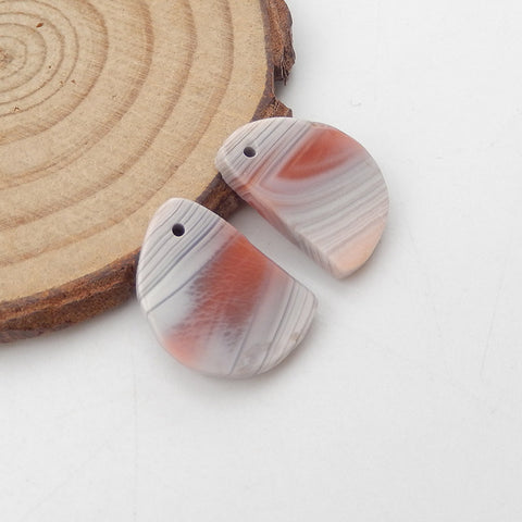 Paire de boucles d'oreilles en pierres précieuses d'agate rose naturelle, 19 x 3 x 3 mm, 3,5 g