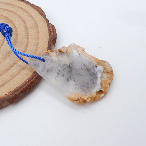 树枝状玛瑙宝石天然凸圆形,30X23X3mm,4.1g