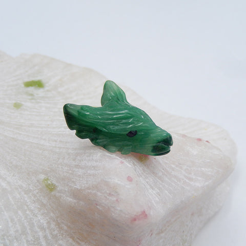 新设计非洲玉狼头饰,DIY 珠宝制作,23x17x9mm,3.4g