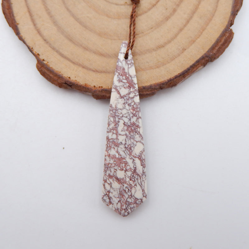 Natural Howlite Pendant Bead 45x12x4mm, 3.3g
