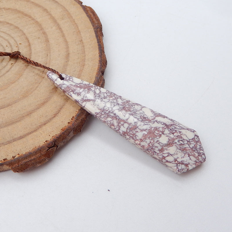 Natural Howlite Pendant Bead 45x12x4mm, 3.3g