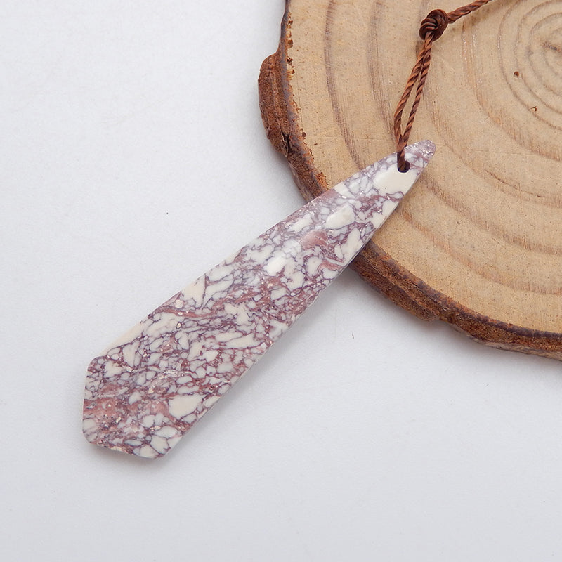 Natural Howlite Pendant Bead 45x12x4mm, 3.3g