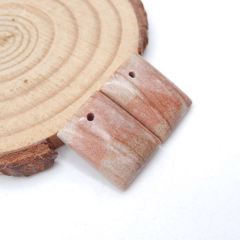Natural Wonder Stone Earring Beads 16x12x3mm, 3.3g