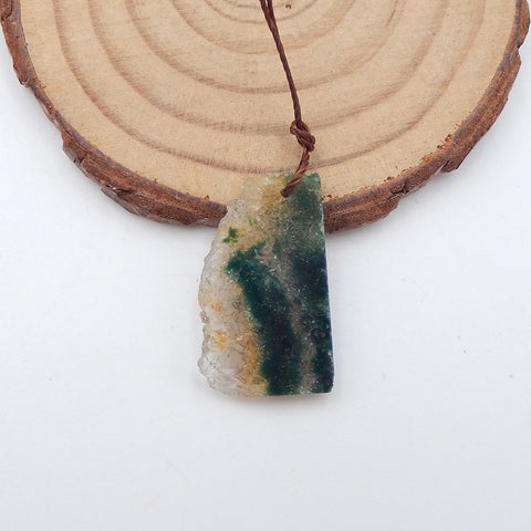 天然水晶宝石吊珠,25x15x3mm,2.7g