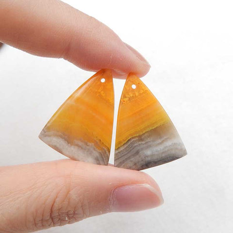 Bumble Bee Stone Triangl Boucles d'oreilles paire de pierres pour faire des boucles d'oreilles, 26x20x5mm, 6.7g