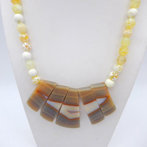 Colliers de pierres précieuses naturelles, colliers de pierres précieuses avec pendentif en opale jaune et agate, collier à boucle en argent 925