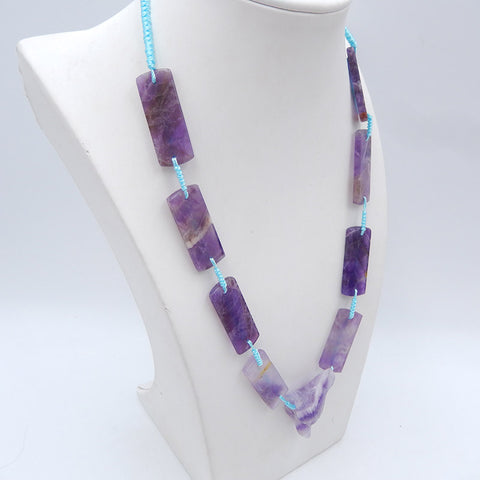 Tête de loup sculptée en améthyste faite à la main et pendentif en améthyste de 8 pièces combinés, collier de bijoux, collier réglable