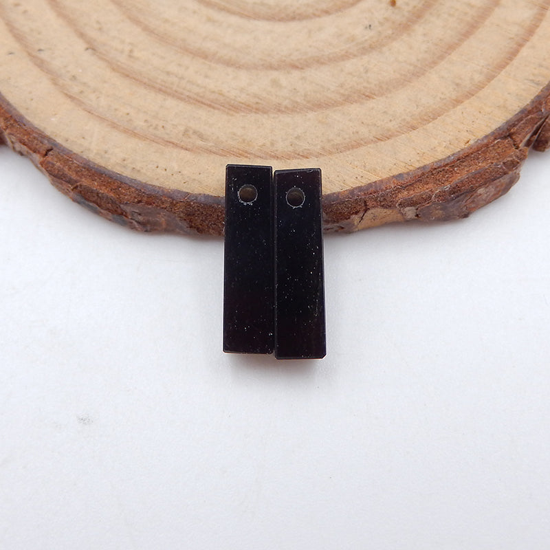 Natural Obsidian Earring Beads 13X4X4mm, 1.2g